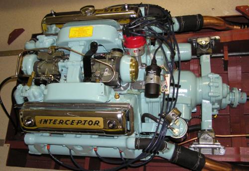 312 / 215hp Interceptor decals shown on engine