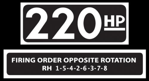 Black on Chrome 220hp with Firing Order decal