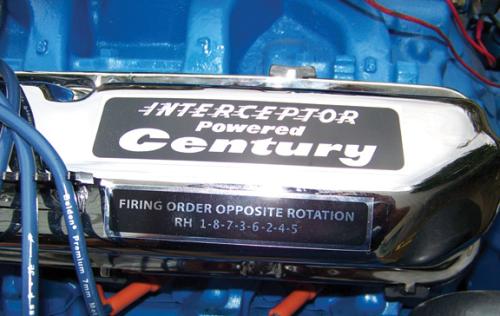 Black on Chrome Interceptor decals shown on valve cover