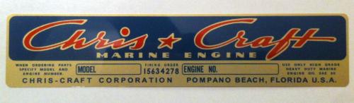 CC Engine Tag reproduction on gold toned aluminum