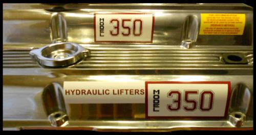 Chris Craft Model 350 decals shown on valve covers
