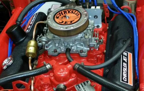 Chrysler Jet decals shown on engine