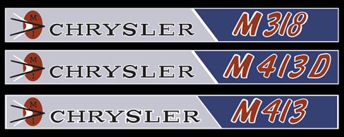 Chrysler M318, M413D & M413 decals