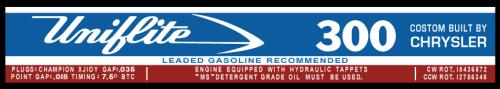 Chrysler Uniflite 300 decal