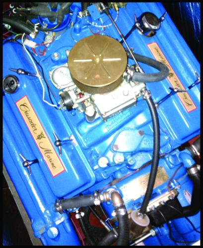 Crusader Marine decal shown on engine