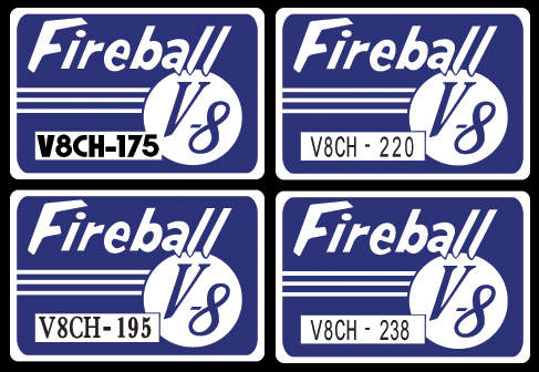 Fireball 175, 195, 220 & 238 V8 decals