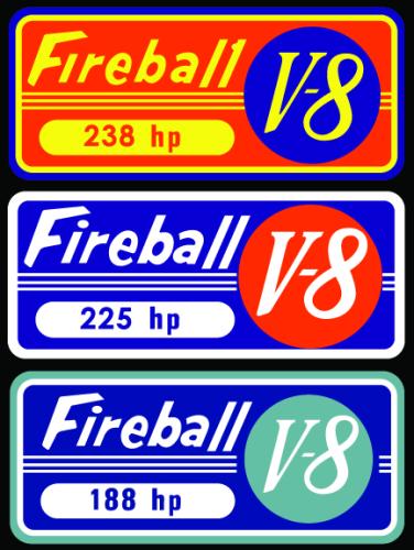 Fireball 188, 225 & 238 hp V8 decals