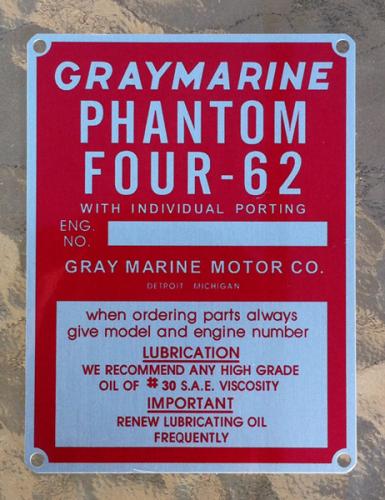 Gray Marine Phantom Four 62 Reproduction Tag