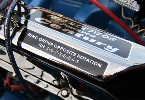 Black on Chrome Interceptor decals shown on valve cover