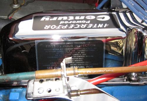 Black on Chrome Interceptor decals shown on valve cover