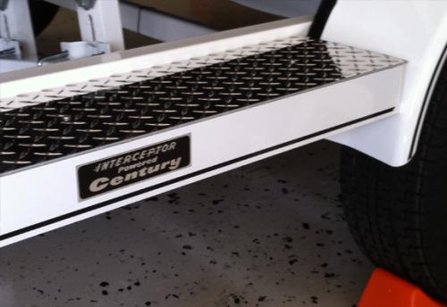 Interceptor Powered Century decal shown on trailer