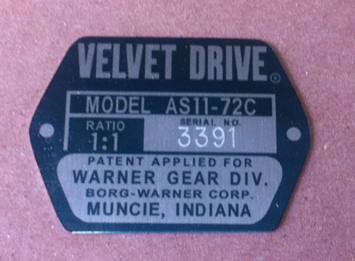 Velvet Drive AS11-72C Tag with engraving