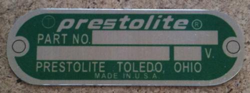 Prestolite Tag
